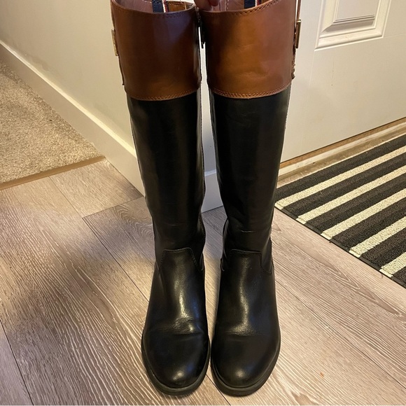 Tommy Hilfiger Shyanne Equestrian Tall Knee High Two Tone Riding Boots Size 7.5 - Picture 8 of 14